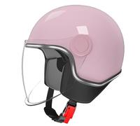 MSDXDKF retrò Motociclo Aperto Faccia Casco - Vintage Jet Casco da Scooter ECE/DOT Omologato Mezzo Casco da Motociclo con Visiera per Donna Uomo Cruiser Chopper Moped Piloto ATV,55-62cm,Pink3