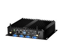 msecore Mini PC senza ventola, computer industriale con Core i7-5500U 16G RAM 512G SSD, 1* HDMI 1* VGA, 6* COM RS232, WiFi, Dual LAN, WiFi/4G, WOL, Windows 10 Pro