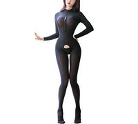 MSemis Body a Rete Lingerie Donna Sexy Hot per Sesso Trasparente Catsuit Bodysuit Bodystocking Cavallo Aperto Leggings Collant Erotico Tuta da Ginnastica Jumpsuit Chemise Nero B Taglia unica