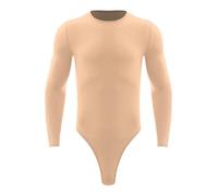 MSemis Body da Uomo Danza Classica Moderna Balletto Leotard Body da Ballo Latino Americano Tango Tuta da Pattinaggio Artistico Costume da Danza Samba Rumba Salsa Dancewear Nudo XL