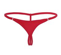 MSemis Mini Perizoma Donna Aperto Tanga G-String T-Back String Lingerie Sexy Hot per Sesso Micro Bikini Slip Elasticizzato Mutande Vita Bassa Thong Sospensorio Rosso Taglia Unica