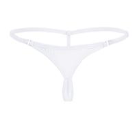 MSemis Mini Perizoma Donna Aperto Tanga G-String T-Back String Lingerie Sexy Hot per Sesso Micro Bikini Slip Elasticizzato Mutande Vita Bassa Thong Sospensorio Bianco Taglia Unica