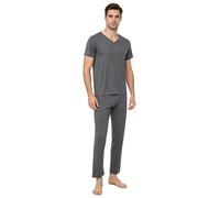 MSemis Uomo Maglietta Collo Rotondo + Pantaloni Ampi Abbigliamento La Pratica Della Danza Classica Moderna Maglia Danza E Pantaloni Dancewear Grigio scuro XXL