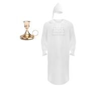 MSemis Uomo Pigiama Camicia Notte Robe Vestaglia Insieme Vintage Uomini Da | Accessorio Candelabro In Costume,Di Halloween,Morbido E Leggero,Festival Musicale,Evento,Discoteca,Date Night,Famiglia