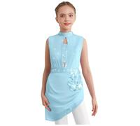 MSemis Vestito da Ballo Bambina Lirico Latino Tango Abito da Pattinaggio Artistico con Strass Body Danza Classica Moderna Jazz Costume da Ballo Contemporaneo Ginnastica