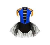 MSemis Vestito Danza Bambina Costume Domatrice Circo Abito da Presentatore del Circo Vestito da Pattinaggio Artistico Tutu Ballerina Costume di Carnevale Halloween Natale Blu Reale 15-16 Anni