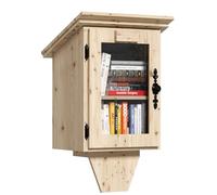 MSFE Libreria Portaoggetti in Legno per Bambini, Piccola Libreria a Forma di Casa Libera, Doppia Piccola Libreria Impermeabile per Esterni con Ripiano, Kit Fai da te Per la Condivisione di Libri