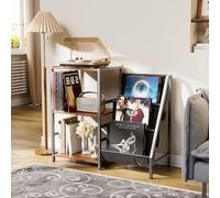 MSFE Mobile porta Vinili,Giradischi Vinili Stand Tavolino con Archiviazione Record in Vinile a 3 Livelli,Espositore per Dischi in Vinile Fino a 200 Album,Gabinetto Supporto da Record in Vinile