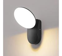 MSGIRVLZL 12W Led Applique Murale Extérieure Simple down Lighting Étanche Passerelle Porte D'Entrée Jardin Porche Applique Murale Moderne Couloir Intérieur Éclairage Mural Luminaire-Noir/Warm Light