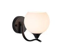MSGIRVLZL Applique da Parete Minimaliste in Ferro Nero E27,Da da Parete Vintage in Vetro con Spina,De Lava Adatte per Corridoio, Camera da Letto, Apparecchio Di Illuminazione/Testa Sina