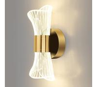 MSGIRVLZL Applique Murale Bou Créative, Applique Murale Moderne 10W-Led, Appliques Murales En Métal Doré/Noir Avec Abat-Jour De Plaque De Guide De Lumière En Acrylique, Lampe De Chevet Chambre Sim