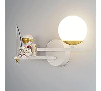 MSGIRVLZL Applique Murale Créative Pour Chambre D'Enfant Avec Kit D'Éclairage De Décoration D'Astronaute, Applique Murale En Métal, Appliques Murales Modernes À Led, Appliques Murales De Terre Simples