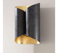 MSGIRVLZL Applique Murale De Fond Postmoderne Créative Motif D'Éclairage Haut Et Bas Applique Murale E14 Luminaires Extérieur Noir Et Intérieur or Design Appliques Murales Décoratives/Black-Warm Light