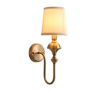 MSGIRVLZL Applique Murale Décorative Pour Chambre À Coucher Médiévale, Applique Murale En Laiton H65 Avec Abat-Jour En Tissu, 1 Lumière - Applique De Couloir E14, Appliques Murales À Col De Cygne Pour