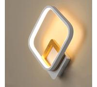 MSGIRVLZL Applique Murale Diamant 16W Led, Support En Fer Forgé + Corps De Lampe En Aluminium, Appliques Blanches Minimalistes Modernes Pour Tête De Lit, Cage D'Escalier, Couloir/Warm Light