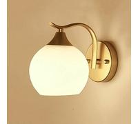 MSGIRVLZL Applique Murale D'Intérieur Globe, Luminaire Décoratif Rétro Industriel, Applique Murale En Métal Avec Abat-Jour En Boule De Verre Blanc, Lampes De Chevet De Chambre Minimaliste (E26/E27)