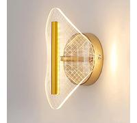 MSGIRVLZL Applique Murale Dorée Applique Murale De Chevet Acrylique 6W Luminaire Led, Créativité Design Géométrique Lumières Murales Décoratives Pour Salon Étude Couloir Villa/A-White Light