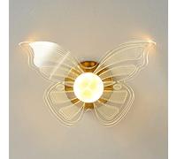 MSGIRVLZL Applique Murale En Métal À Tête Unique, Luminaire Décoratif Doré, Applique Murale Papillon Acrylique Créative, Appliques Murales De Chevet De Chambre À Coucher Led Minimalistes Modernes 12W