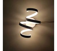 MSGIRVLZL Applique Murale En Spirale Blanche, Applique Murale En Métal En Aluminium Avec Appliques Murales À Abat-Jour En Acrylique, Luminaire Décoratif Led Simple Chambre 18W, Lampe De Chevet Créativ
