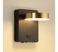 MSGIRVLZL Applique Murale Led 6W, Appliques Murales De Lampe De Lecture De Chevet, Appliques Murales En Métal Doré Avec Abat-Jour En Acrylique, Appliques Murales Simples Modernes Pour Couloir, Hôtel,