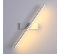 MSGIRVLZL Applique Murale Led 8W, Applique Murale À Bande En Métal Noir/Blanc Avec Abat-Jour En Acrylique, Appliques Murales Linéaires De Chevet De Chambre À Coucher, Appliques Murales Longues Simples