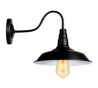 MSGIRVLZL Applique Murale Noire Vintage Américaine Éclairage Col De Cygne Applique Murale De Ferme Industrielle Lampe De Porche Led Pour Salle De Bain Intérieure - Douille E27 (Ampoule Non Incluse)