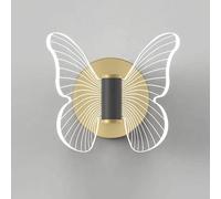 MSGIRVLZL Applique Murale Papillon Acrylique Créative, Applique Murale En Métal À Tête Unique, Luminaire Décoratif Doré, Appliques Murales De Chevet De Chambre À Coucher Led Minimalistes Modernes 8W/W