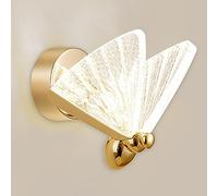 MSGIRVLZL Applique Murale Papillon De Personnalité, Applique Murale Moderne À Led 4W, Appliques Murales En Métal Galvanisé Avec Abat-Jour En Acrylique, Appliques Murales Minimalistes Dorées Pour Cheve