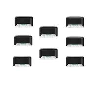 MSGIRVLZL Appliques Murales De Décoration De Clôture À Led 1W, Applique Murale Solaire Extérieure, Étanche À La Poussière Ip65, Appliques Murales Noires Pour Balcon, Cour, Couloir (Paquet De 8)/White