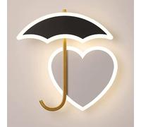 MSGIRVLZL Creative Umbrella Love Shape Design Applique Murale, Acrylique Applique Murale Décoration Intérieure Veilleuse, 16W Led Luminaire Tricolore Pour Chambre D'Enfants Mur Restaurant/Warm Light