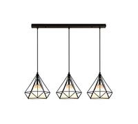 MSGIRVLZL Lampaa Tre Bracci in Ferro Battuto Stile Industriale Retrò, Ideale per Sala da Pranzo e Soggiorno, con Illuminazia Led.Multifunzione, Perfetto per la Decorazidella Casa (Nero).