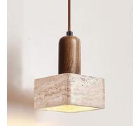 MSGIRVLZL Lampada a Sospensiin Pietra Naturale Di Metà Secolo, Modernada a Sospensida Soffitto, Isola Cucina, Piccolada in Marmo,In Legno Stile Industriale/Rustico per Sala da Pranzo, Cha/un