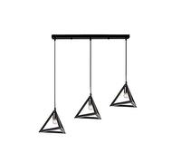 MSGIRVLZL Lampada Soffitto Geometrico in Ferro Battuto in Stile Industriale Retrò, Ideale per Ristoranti, Bar, Studi, con Luce Led e a Incandescenza, Illuminazidecorativa per Casa e Hotel (Nero)