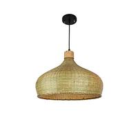 MSGIRVLZL Lampada Soffittoin Rattanintrecciato a Manopastorale in Bambù Luce da Giardino a Led Luce Caldada in Paglia Regolabile in Altezza Paralume Retrò Apparecchio Di Illuminazia Incasso