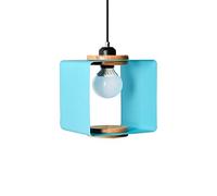 MSGIRVLZL Lampaper Interni, Plafoniere, Stile Retrò Country, Quadrato, in Ferro, in Metallo, con Attacco E27,Da a Sospensimoderna Industriale con 5 Colori per Cottage, Salotto, Camera da Letto./Blu
