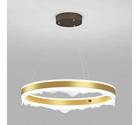 MSGIRVLZL Lampe À Suspension De Salle À Manger À Anneau Doré, Lumière D'Ambiance D'Éclairage Décoratif De Chambre À Coucher Led Moderne 32W, Lampes Suspendues En Métal Avec Abat-Jour En Acrylique, Lam