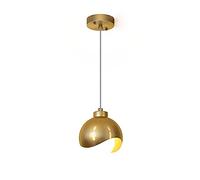 MSGIRVLZL Lampe À Suspension Globe En Laiton Brossé, Corps De Lampe En Fer Forgé Doré + Lampes Suspendues À Abat-Jour Sphérique, Douille À Vis E27, Lampes Suspendues Minimalistes Modernes Pour Le Chev