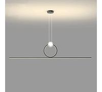 MSGIRVLZL Lampe À Suspension Linéaire En Laiton Noir Créatif, Lampe D'Ambiance D'Éclairage Décoratif De Salon À Led Moderne, Lumières Suspendues En Cuivre Avec Décoration En Cristal, Lustres D'Îlot De