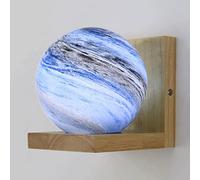 MSGIRVLZL Lampe Murale Créative En Chêne Avec Abat-Jour En Boule De Verre, Éclairage Décoratif En Chêne, Applique Murale Moderne Au Design De Planète, E27 Pour Couloir, Escalier