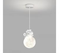 MSGIRVLZL Lampe Suspendue En Forme De Poupée De Dessin Animé Pour Chambre D'Enfant, Mini Lampe Suspendue En Métal Avec Abat-Jour Sphérique En Acrylique Blanc, Lustre Led Moderne, Lampes À Suspension D