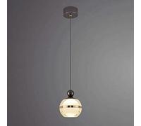 MSGIRVLZL Lampe Suspendue En Métal Noir Avec Abat-Jour Sphérique En Acrylique, Suspension Créative De Globe De Chevet De Chambre À Coucher, Luminaires Suspendus Modernes Led-3000K Pour Salle À Manger,