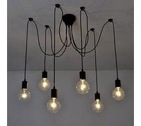 MSGIRVLZL Suspension Classique Lumières Multiples - Lustre Rétro Lumière Araignée Vintage Plafonnier Industriel Edison Lampe Suspendue Pour Salle À Manger Chambre Hôtel/6 Lights