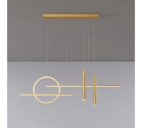 MSGIRVLZL Suspension Décorative De Bande D'Îlot De Cuisine, Longue Lampe Suspendue En Métal Linéaire Avec Éclairage Vers Le Bas, Suspensions Minimalistes De Salle À Manger, Lustres Led Modernes À 3 Co