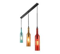 MSGIRVLZL Suspension En Verre Rustique Lustre De Restaurant Rétro Vintage - Lampes Suspendues De Bouteilles Créatives Industrielles Pour Couloir Escaliers Table À Manger Fixation Au Plafond Luminaire