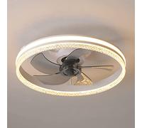 MSGIRVLZL Ventilateur De Chambre 19,7" Avec Lumière, Plafonnier Led Moderne À 3 Modes De Couleur Avec Contrôleur Portatif, Plafonniers Réglables À 6 Vitesses, Plafonniers Décoratifs Simples Pour Chamb