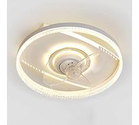 MSGIRVLZL Ventilateur De Plafond Rond De 55,9 cm Avec Pivot À 360°, Plafonnier Led Moderne À Intensité Variable, Contrôleur Portatif, Plafonniers Réglables À 3 Vitesses, Plafonniers Décoratifs Simples