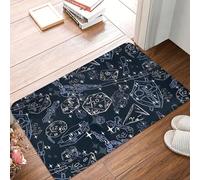 MSHEEFG Tappetino impermeabile cattura sporco DND Game D20 D & D tappeto antiscivolo zerbino tappetino da bagno azzurro grazioso ingranaggio per ragazze ovunque chierico tappeto pavimento benvenuto