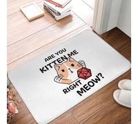 MSHEEFG Tappetino impermeabile cattura sporco DND Game Tappetino da bagno Are You Kitten Me Right Meow Cat Dice Roll Zerbino Cucina Tappeto Ingresso Porta Tappeto Decorazione Casa Lavabile 40 * 60 cm