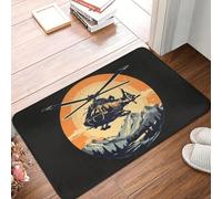 MSHEEFG Zerbino antiscivolo con elicottero in bilico sulle cime delle montagne, tappetino per bagno, casa, ingresso, cucina, camera da letto, tappetino per pedana, 40 x 60 cm