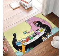 MSHEEFG Zerbino impermeabile, antiscivolo, motivo: famiglia Les Barbapapa, per bambini, per dormire, bagno, cucina, esterni, lavabile, 40 x 60 cm